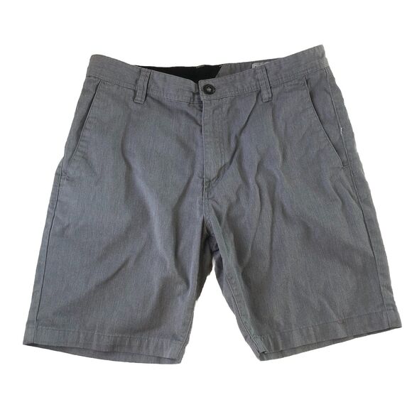 volcom chino shorts mens size 34 stretch flat front slash pocket gray - Picture 1 of 16